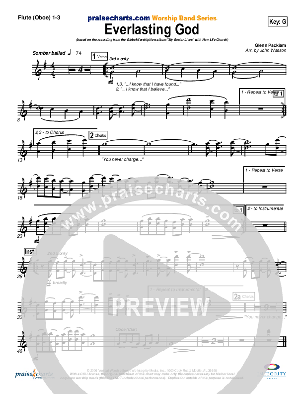 Everlasting God Flute/Oboe 1/2/3 (New Life Worship)