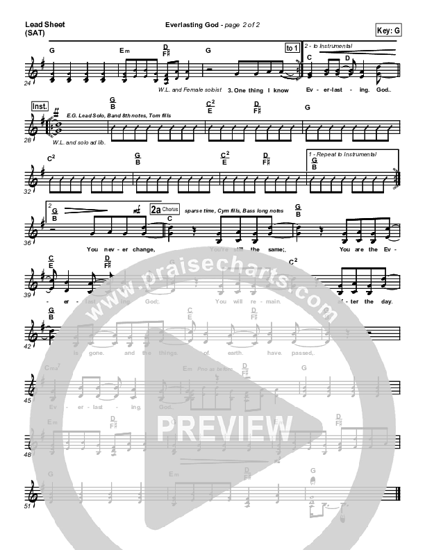 Everlasting God Lead Sheet (New Life Worship)