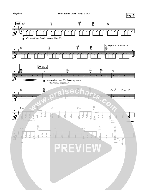 Everlasting God Rhythm Chart (New Life Worship)