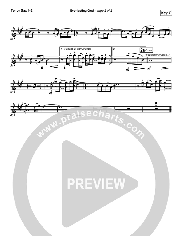 Everlasting God Tenor Sax 1/2 (New Life Worship)