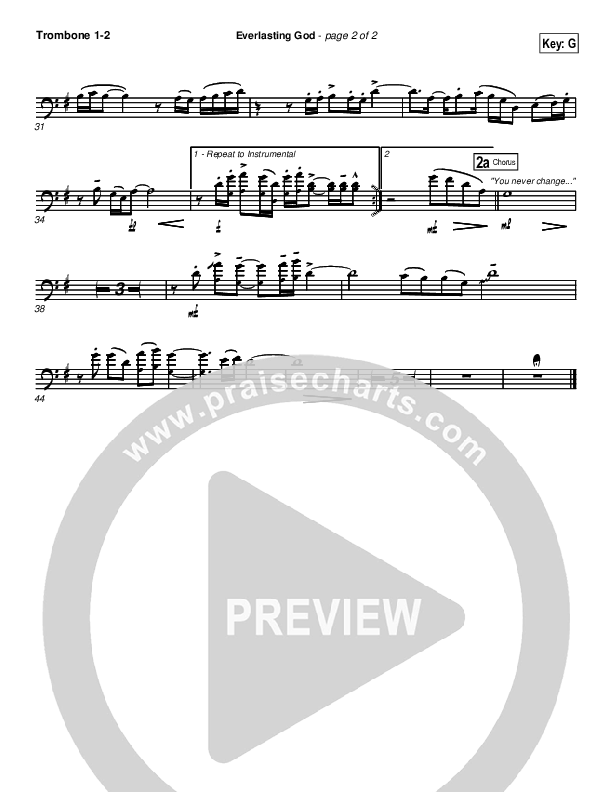 Everlasting God Trombone 1/2 (New Life Worship)
