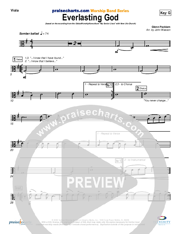 Everlasting God Viola (New Life Worship)