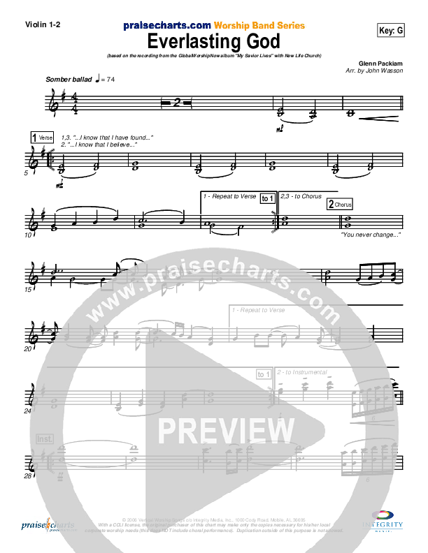 Everlasting God Violin 1/2 (New Life Worship)