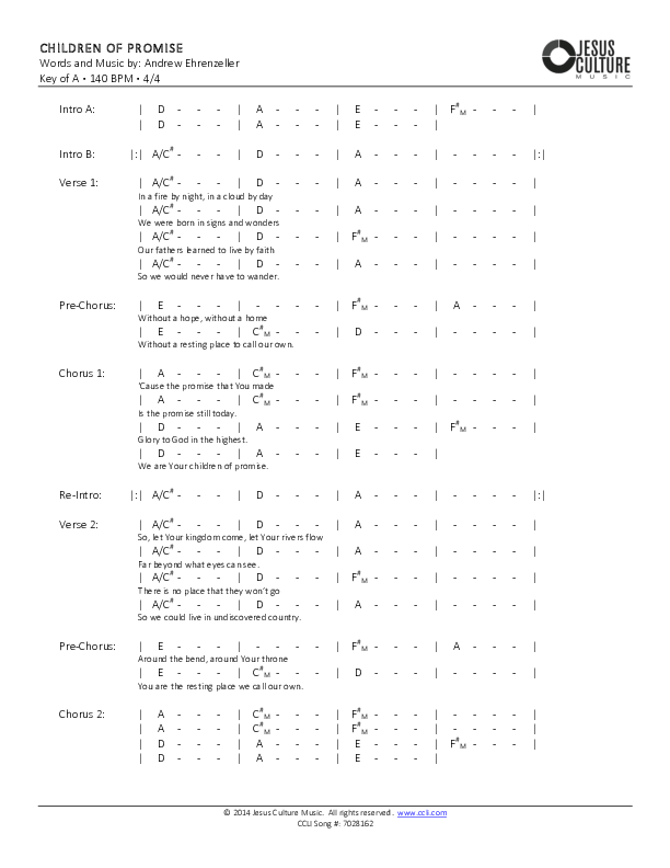 Children Of Promise Chords & Lyrics ()
