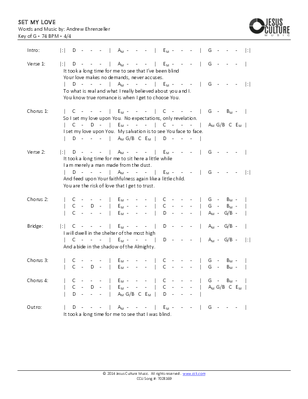 Set My Love Chords & Lyrics ()