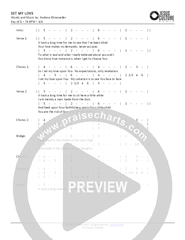 Set My Love Chords & Lyrics ()