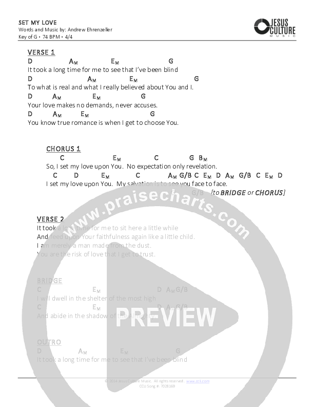Set My Love Chords & Lyrics ()