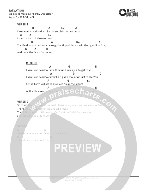 Salvation Chords & Lyrics ()