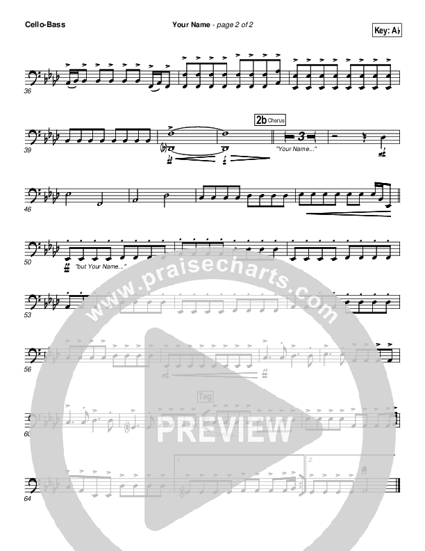 Your Name Cello/Bass (New Life Worship)