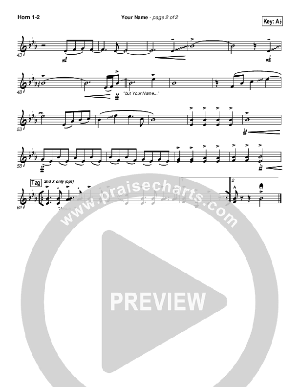 Your Name French Horn 1/2 (New Life Worship)