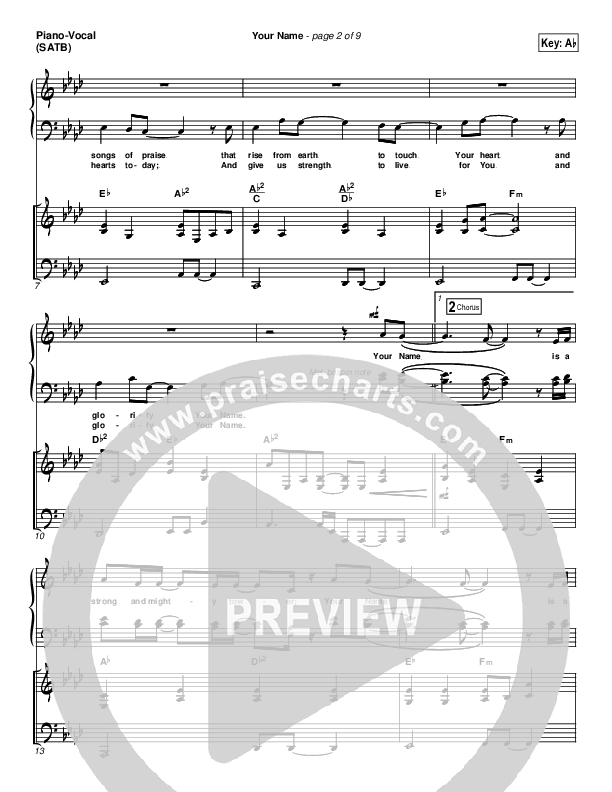 Your Name Piano/Vocal (SATB) (New Life Worship)