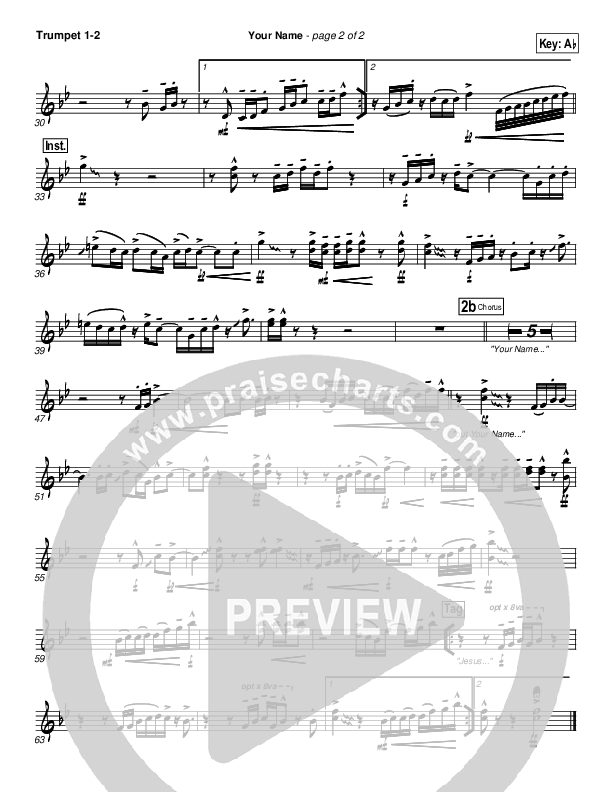 Your Name Trumpet 1,2 (New Life Worship)