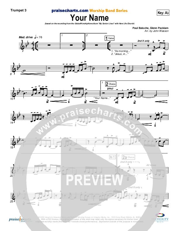 Your Name Trumpet 3 (New Life Worship)
