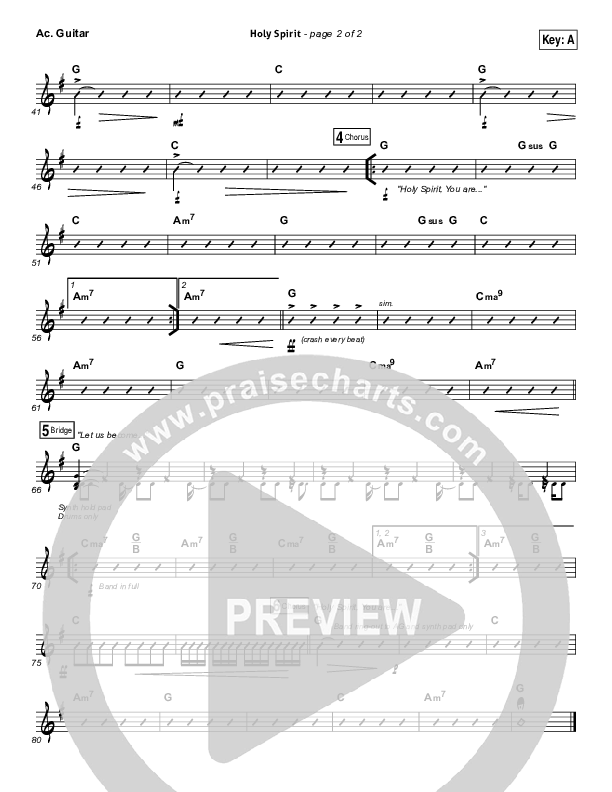 Holy Spirit  Acoustic Guitar (Bryan & Katie Torwalt)