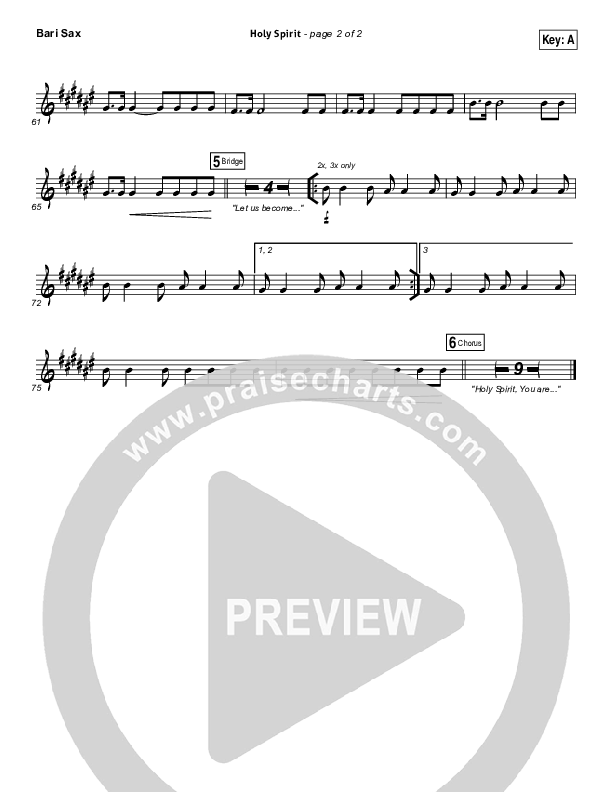 Holy Spirit  Bari Sax (Bryan & Katie Torwalt)