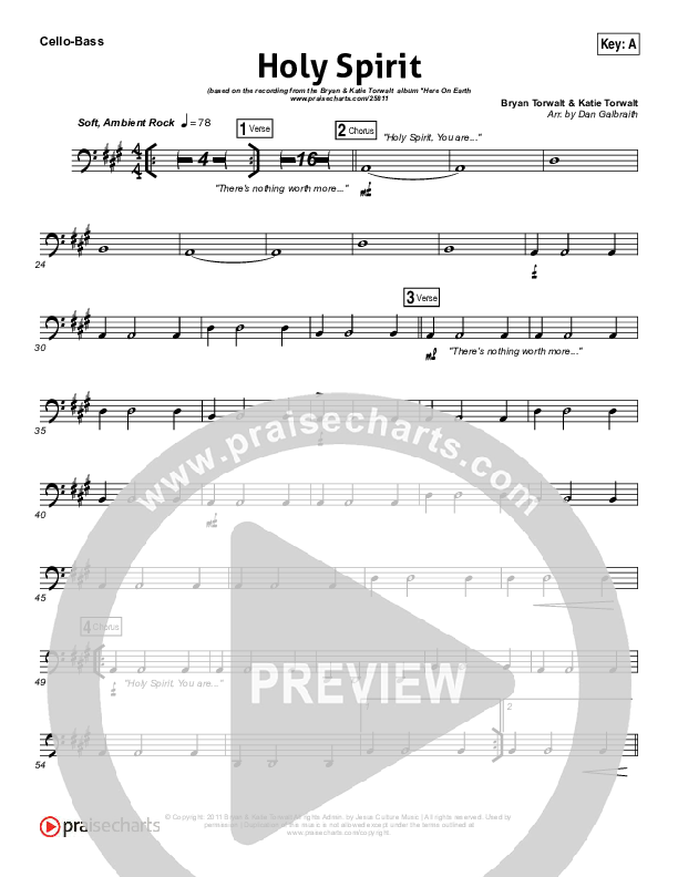 Holy Spirit  Cello/Bass (Bryan & Katie Torwalt)