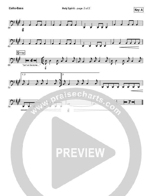 Holy Spirit  Cello/Bass (Bryan & Katie Torwalt)