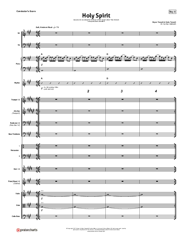 Holy Spirit  Conductor's Score (Bryan & Katie Torwalt)