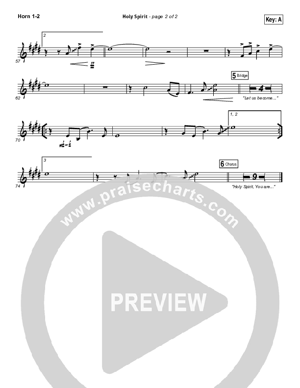 Holy Spirit  French Horn 1/2 (Bryan & Katie Torwalt)