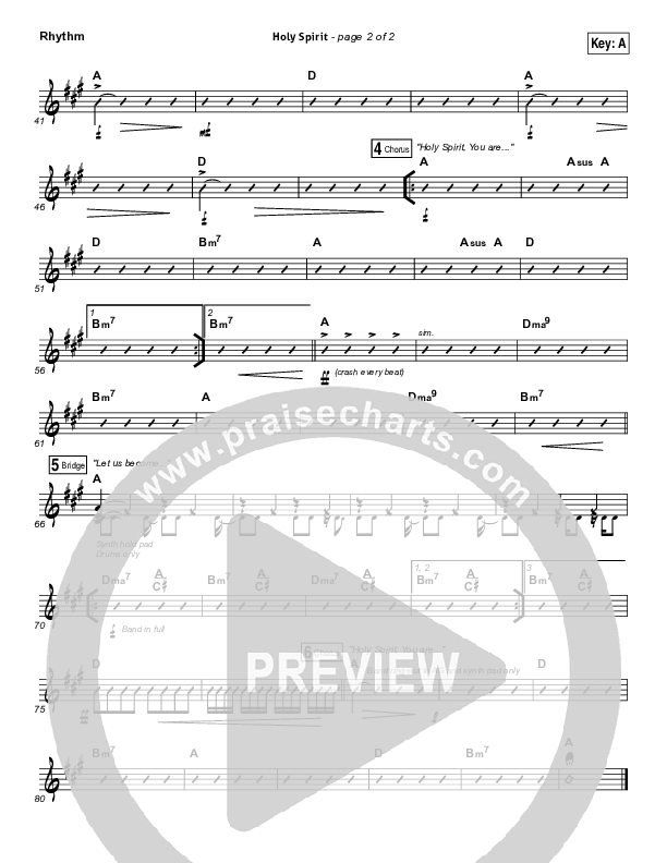 Holy Spirit  Rhythm Chart (Bryan & Katie Torwalt)