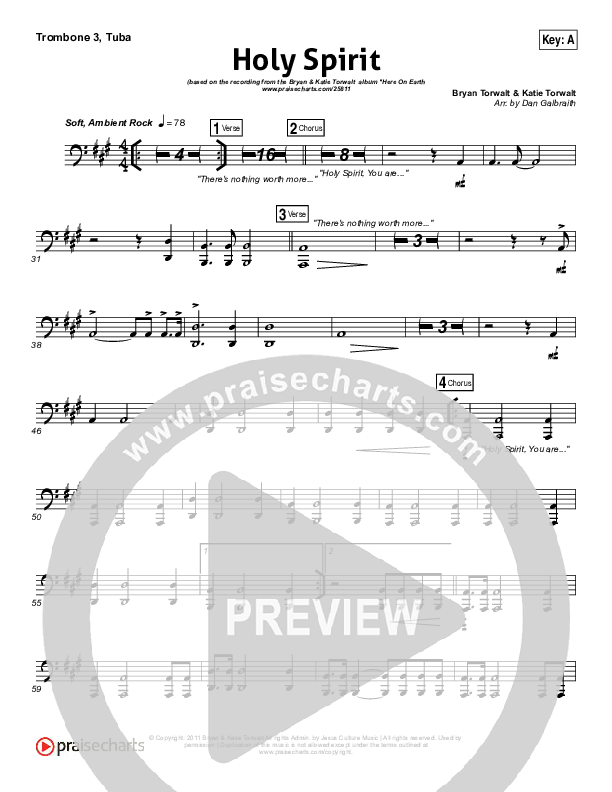 Holy Spirit  Trombone 3/Tuba (Bryan & Katie Torwalt)