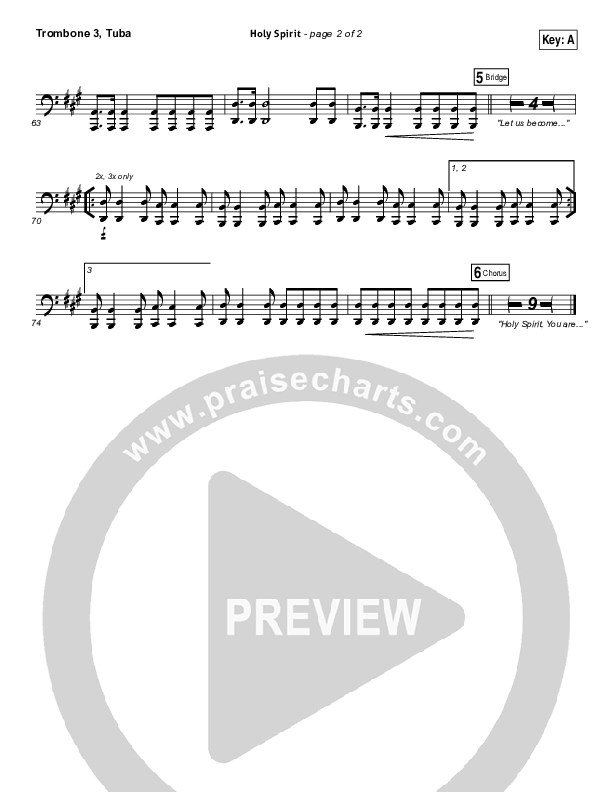 Holy Spirit  Trombone 3/Tuba (Bryan & Katie Torwalt)