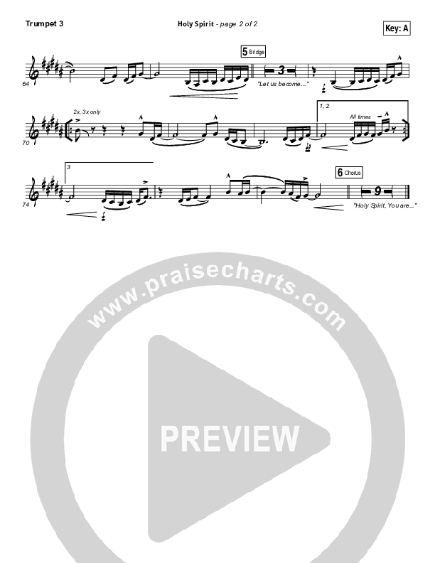 Holy Spirit  Trumpet 3 (Bryan & Katie Torwalt)