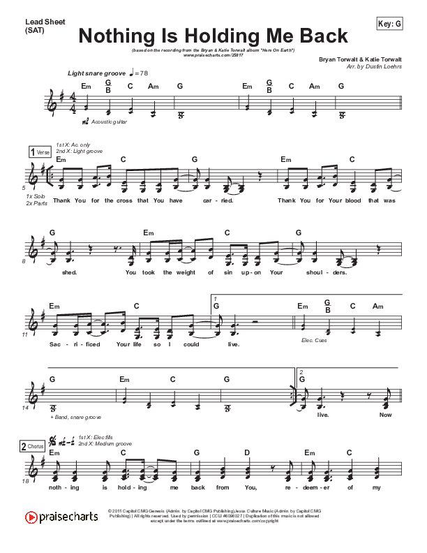 In The Garden (Simplified) Chord Chart (Traditional Hymn)