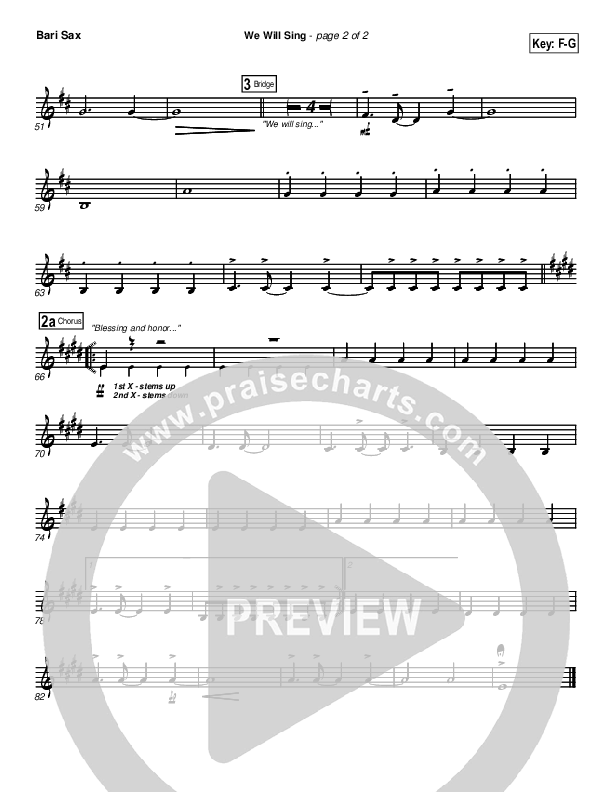 We Will Sing Bari Sax (New Life Worship)