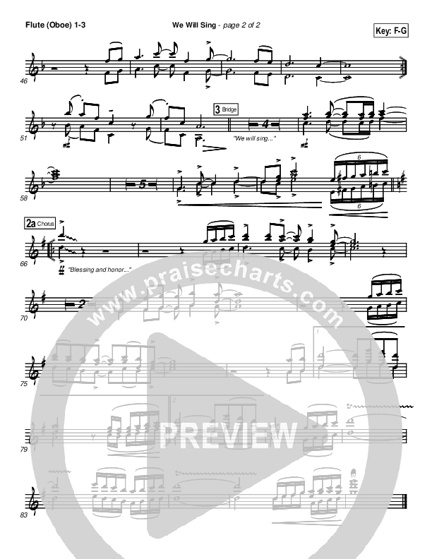 We Will Sing Flute/Oboe 1/2/3 (New Life Worship)