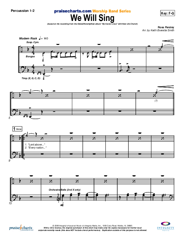 We Will Sing Percussion (New Life Worship)