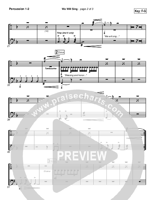 We Will Sing Percussion (New Life Worship)