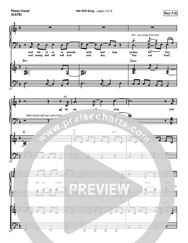 We Will Sing Piano/Vocal (SATB) (New Life Worship)