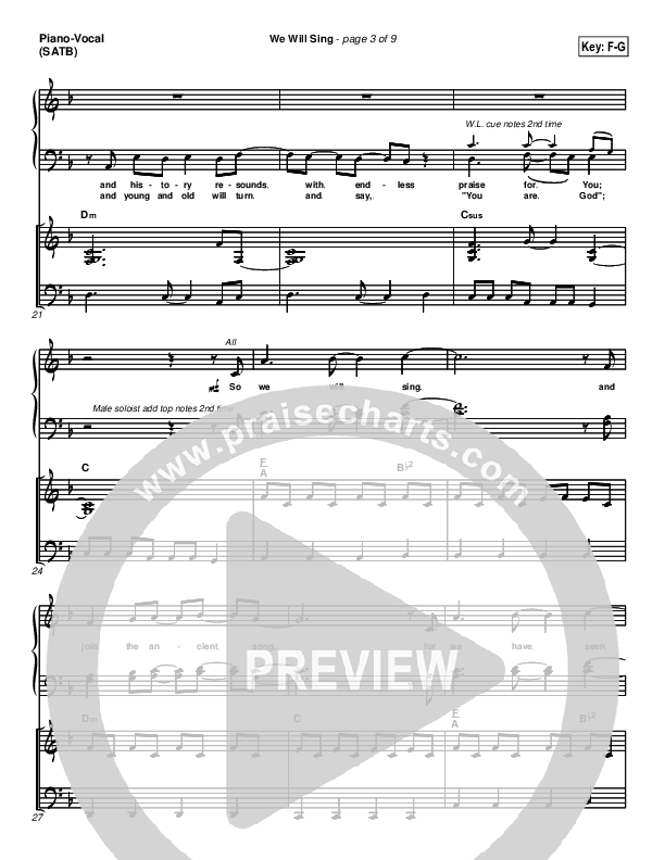 We Will Sing Piano/Vocal (SATB) (New Life Worship)