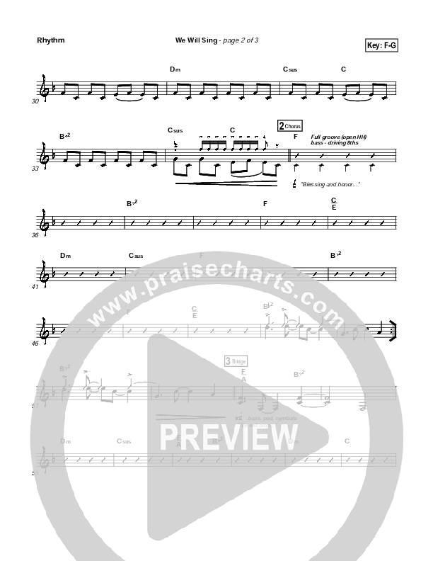 We Will Sing Rhythm Chart (New Life Worship)