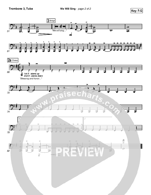 We Will Sing Trombone 3/Tuba (New Life Worship)