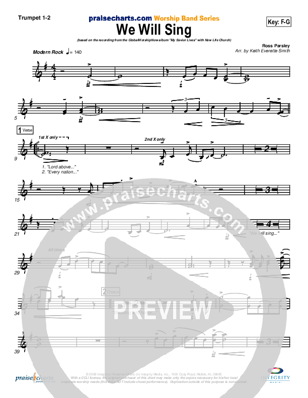 We Will Sing Trumpet 1,2 (New Life Worship)