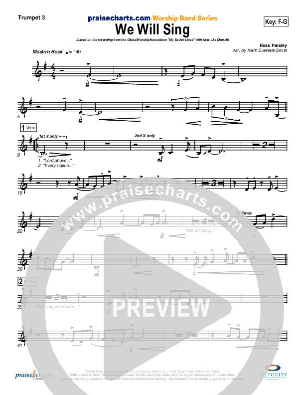 We Will Sing Trumpet 3 (New Life Worship)