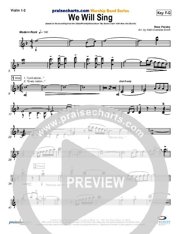 We Will Sing Violin 1/2 (New Life Worship)