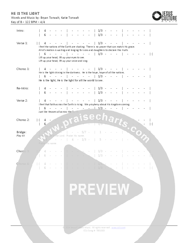 He Is The Light Chords & Lyrics (Bryan & Katie Torwalt)