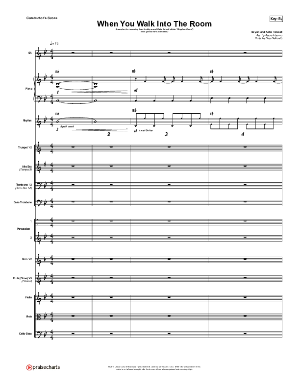 When You Walk Into The Room Conductor's Score (Bryan & Katie Torwalt)