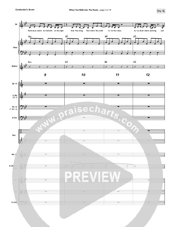 When You Walk Into The Room Conductor's Score (Bryan & Katie Torwalt)