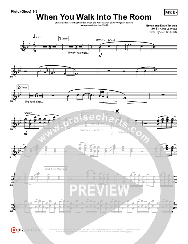 When You Walk Into The Room Wind Pack (Bryan & Katie Torwalt)