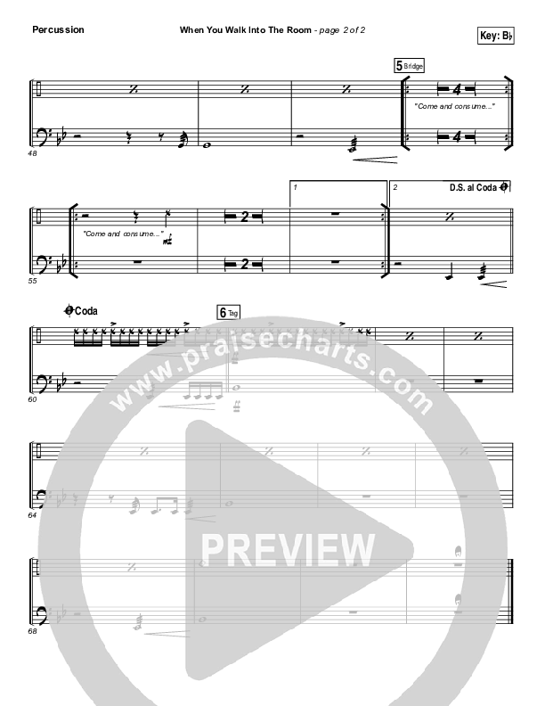 When You Walk Into The Room Percussion (Bryan & Katie Torwalt)