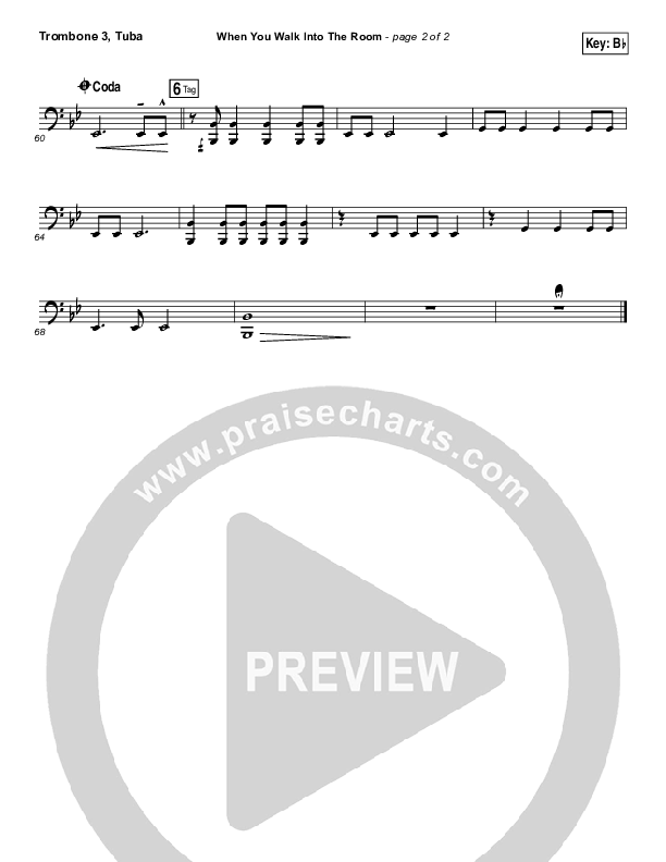 When You Walk Into The Room Trombone 3/Tuba (Bryan & Katie Torwalt)