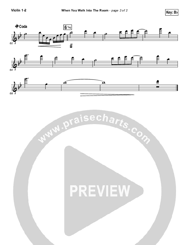 When You Walk Into The Room Violin 1/2 (Bryan & Katie Torwalt)