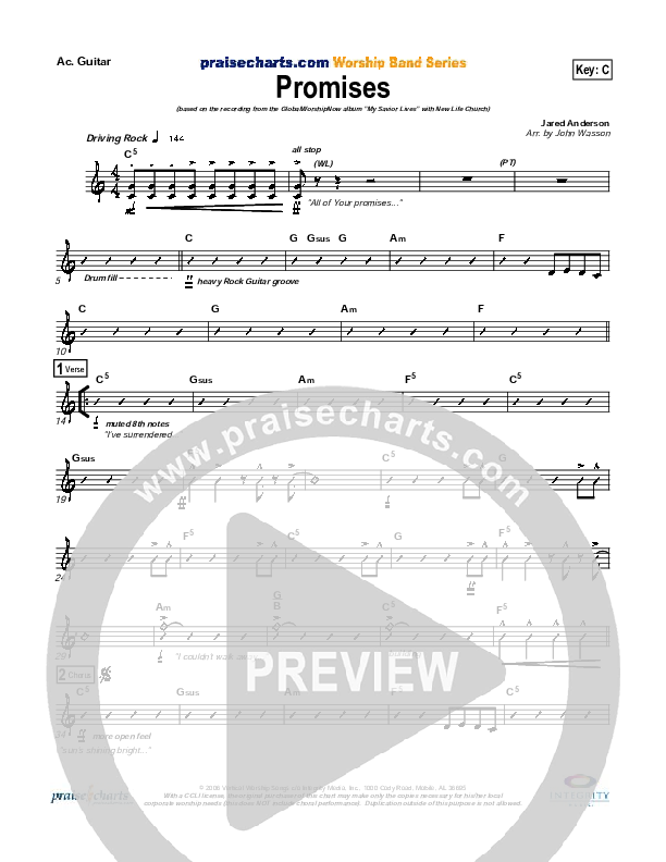 Promises Acoustic Guitar (New Life Worship)