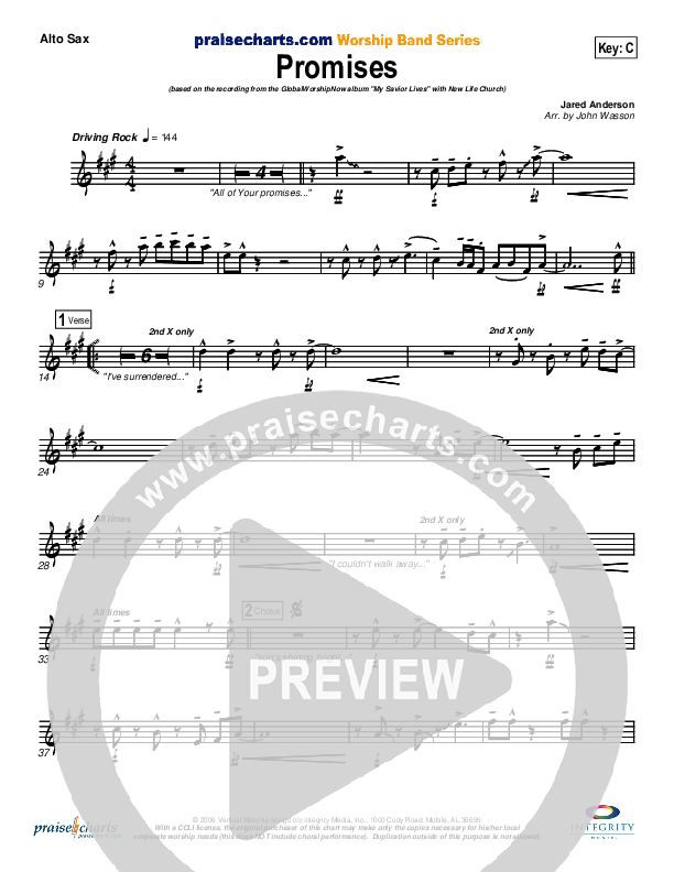 Promises Alto Sax (New Life Worship)