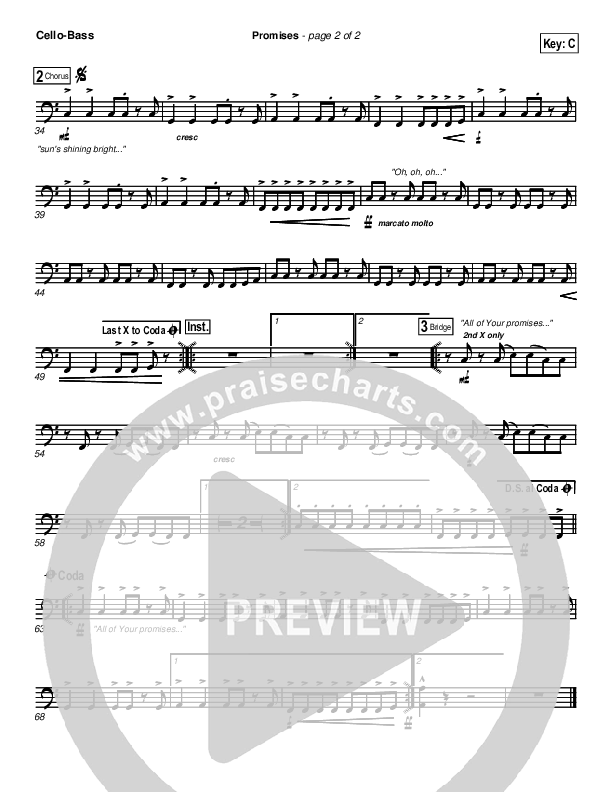 Promises Cello/Bass (New Life Worship)