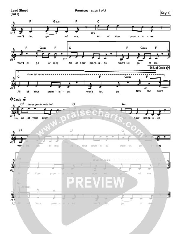 Promises Lead Sheet (New Life Worship)